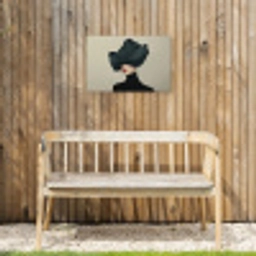 Vrouw - Groen - Hoed Tuinposter op houten frame 2 cm dik klein -sfeer4