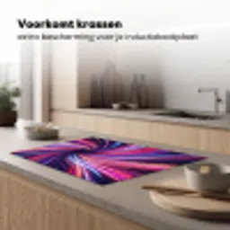 Abstract - Swirl - Futuristic - Neon Inductie beschermer vinyl 3mm klein -sfeer1
