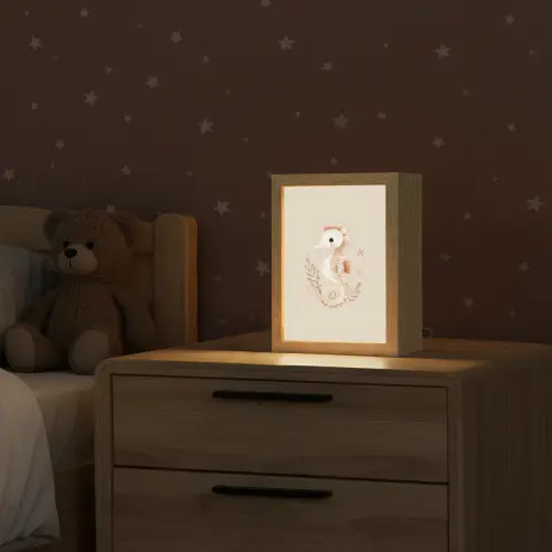Zeepaardje - Zeewier - Beige Light Box met kabel klein -sfeer1_kind