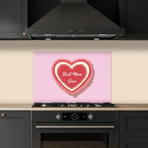Tekst - Hartje - Moeder - Roze keuken achterwand spatscherm klein -sfeer1