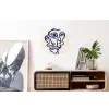 Lijntekening - Overlappende gezichten - Donkerblauw Wandcirkel aluminium klein -kantoor