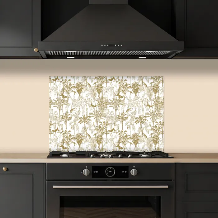 Apen - Jungle - Abstract - Beige keuken achterwand spatscherm klein 900 -sfeer1