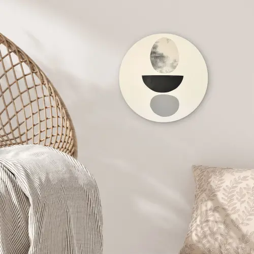Beige - Japandi - Wabi sabi Wandcirkel plexiglas klein -sfeer5