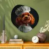 Bruin - Kok - Hondje Wandcirkel Organisch Plexiglas middel -sfeer2