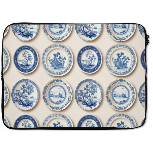 Borden - Bomen - Planten - Blauw laptophoes neopreen klein 279 -zkaufland3dotto