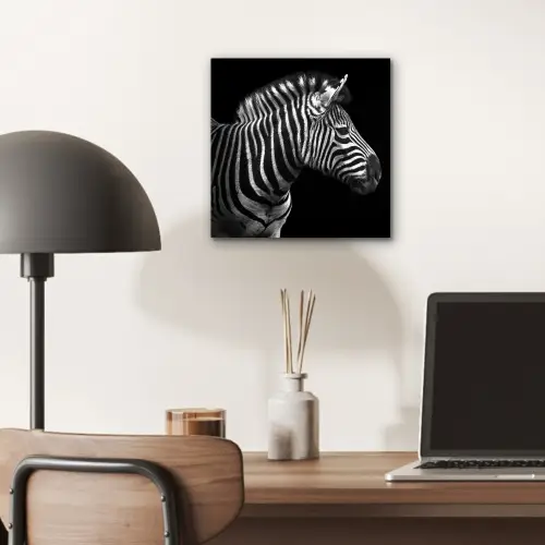 Zebra - Zwart - Wit - Portret - Dieren aluminium wit klein -sfeer5
