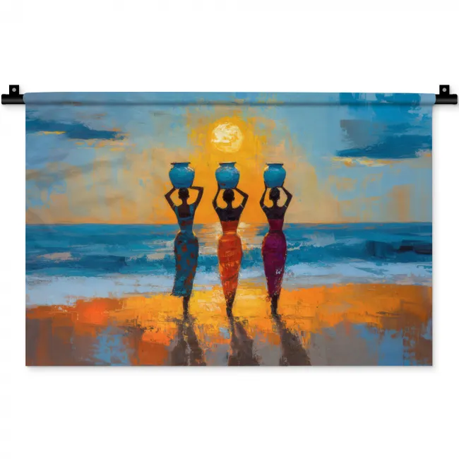 Wandkleed - Vrouwen - Strand - Zondsondergang