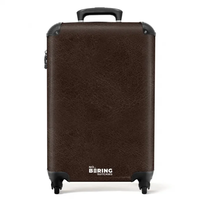 Lederen look chocolade bruin NBS - Handbagage koffer - Volwassenen Unisex middel -productfoto_recht