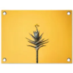 Plant - Minimalistisch - Bloem - Geel tuinposter los doek klein -3d