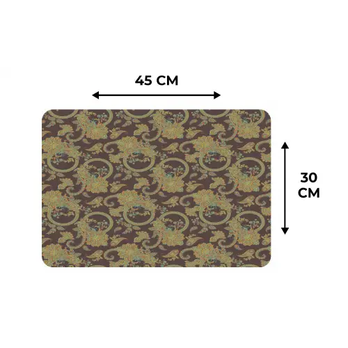 Bruin - Groen - Bloemen Placemat vinyl groot 368 -specs