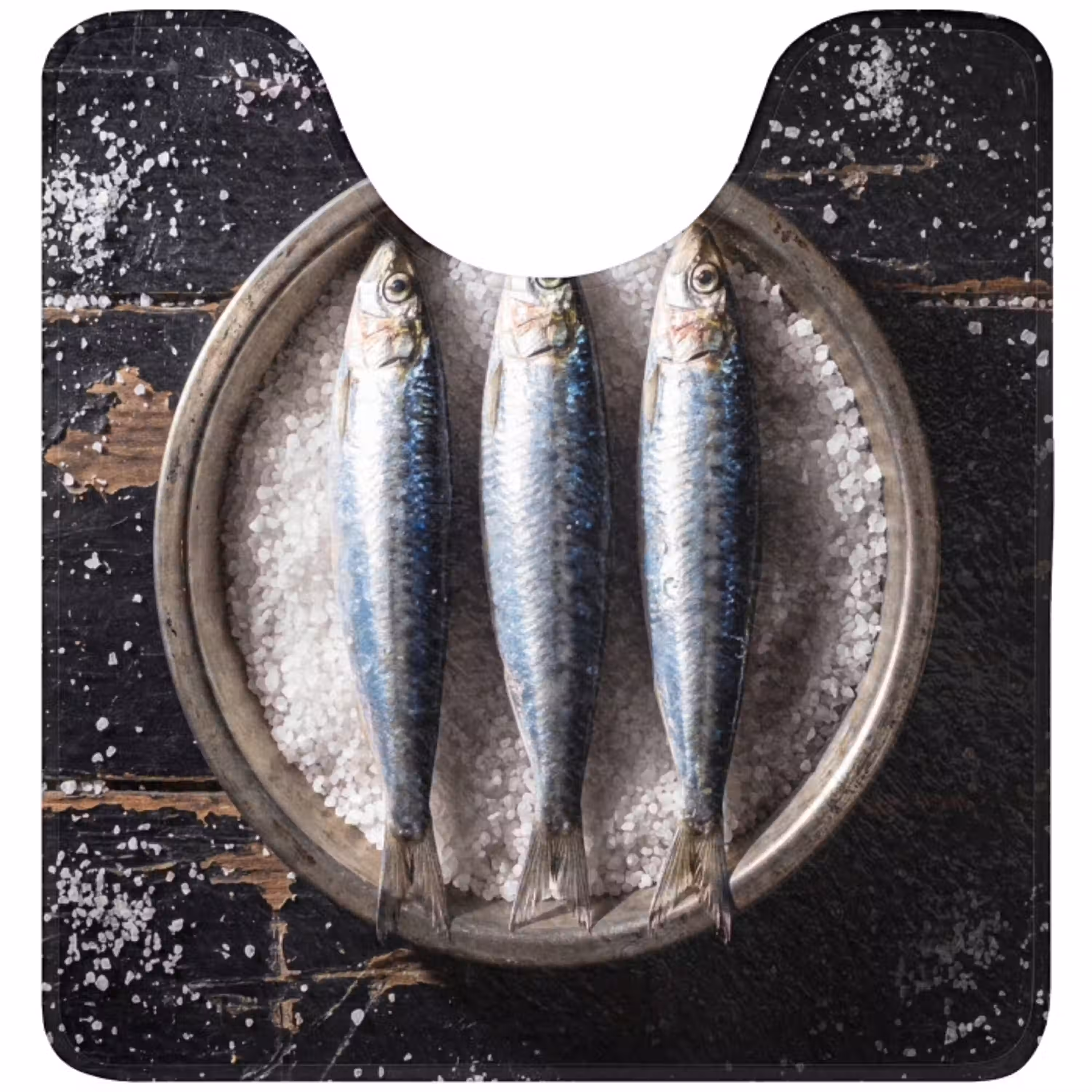 Vis - Zout - Eten WCmat U-uitsnede middel -3d