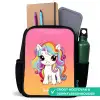 Kleine eenhoorn met regenboog kleuren Rugzak - Zwart middel -inhoud_NL