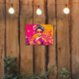 Vrouw - Zonnebril - Abstract - Oranje tuinposter los doek klein -sfeer1