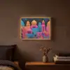Kleurrijk - Stad - Nacht - Islamitisch Light Box met batterij (Wandlamp) middel -sfeer4