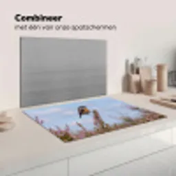 Roodborsttapuit - Heide - Paars - Natuur - Sfeervol Inductie beschermer vinyl 3mm klein -wsfeer7_website