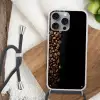 Koffiebonen - Zwart - Eenvoudig Hoesje iPhone 16 Pro Max met koord klein -sfeer4