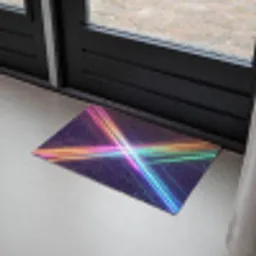 Kruisen - Lasterstralen - Neon Deurmat klein -sfeer2