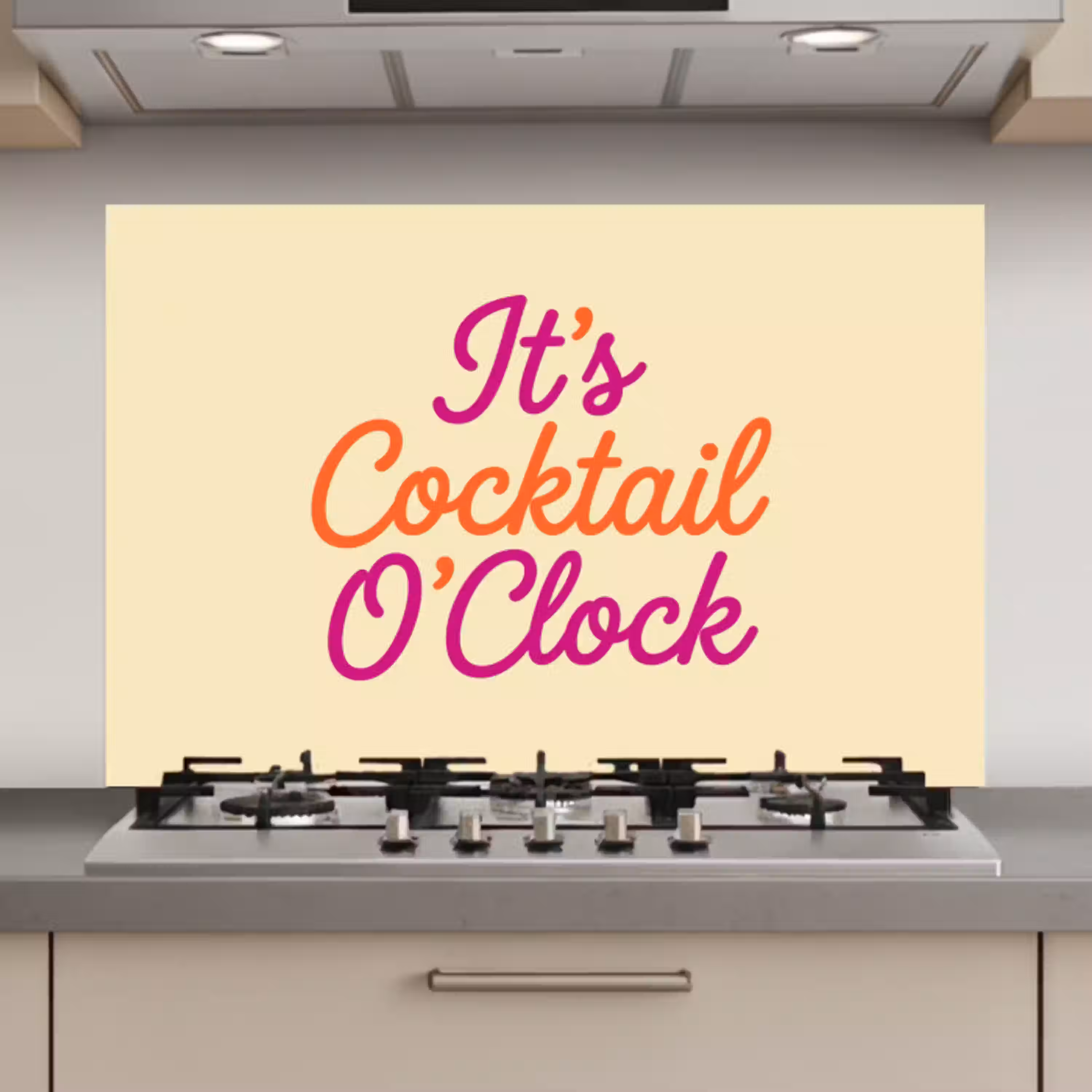 Cocktail O'Clock - Geel - Retro keuken achterwand spatscherm klein -3d_website
