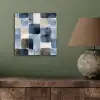 Patroon - Blauw - Vierkanten aluminium wit klein -sfeer2