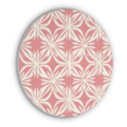 Roze - Bloemenmotief - Wit - Modern Akoestische PET Vilt - Rond klein 838 -3d