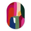 Kleurvakken - Recht - Rond - Abstract Wandcirkel Ovaal Forex klein -3d