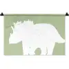 Dino - Triceratops - Dinosaurus - Groen Wandkleed katoen klein -zz3d