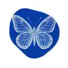 Vlinder - Wit - Getekend - Stippen Wandcirkel Organisch Plexiglas middel -3d