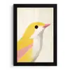 Vogel - Minimalistisch - Geel fotolijst zwart zonder passe partout klein -3d
