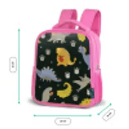 Dino - Kinderen - Patronen - Jongens - Meisjes - Dinosaurus Kinderrugzak - Roze middel -productfoto_formaten