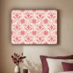 Roze - Bloemenmotief - Wit - Modern Textielframe zwart klein 947 -sfeer1