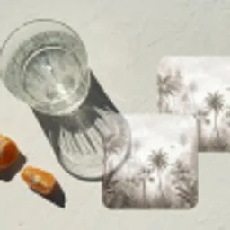 Jungle - Palmbomen - Natuur onderzetter kurk middel -sfeer4