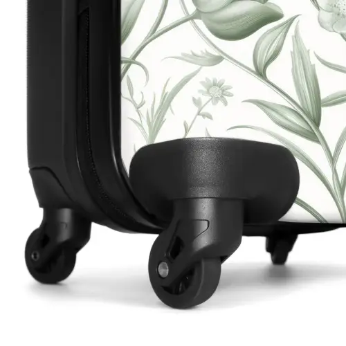 Vintage bloemen - lichtgroen met wit NBS - Handbagage koffer - Kinderen Unisex middel -wiel