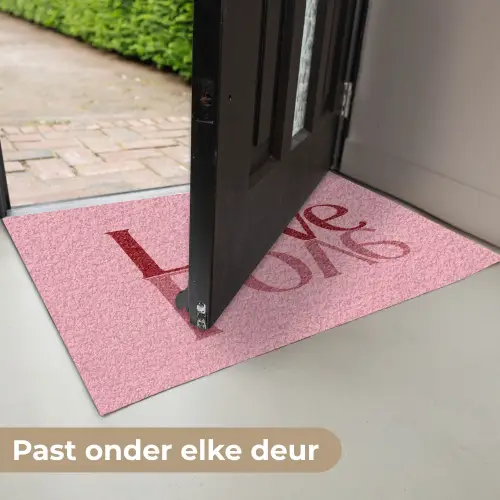 Love - Roze - Spiegeling Deurmat klein -USP_NL