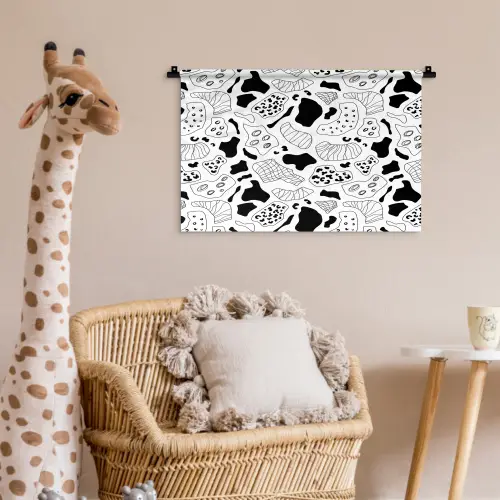 Abstract - Zwart - Wit - Diversiteit Wandkleed katoen klein 269 -wsfeer5_kind