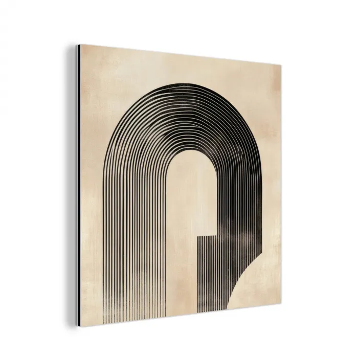Boog -  Strepen - Minimalistisch - Zwart aluminium wit klein -3d