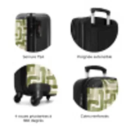 Modern - Grafisch - Groen NBS - Handbagage koffer - Volwassenen Unisex middel zzzzzzzbolletjes_FR