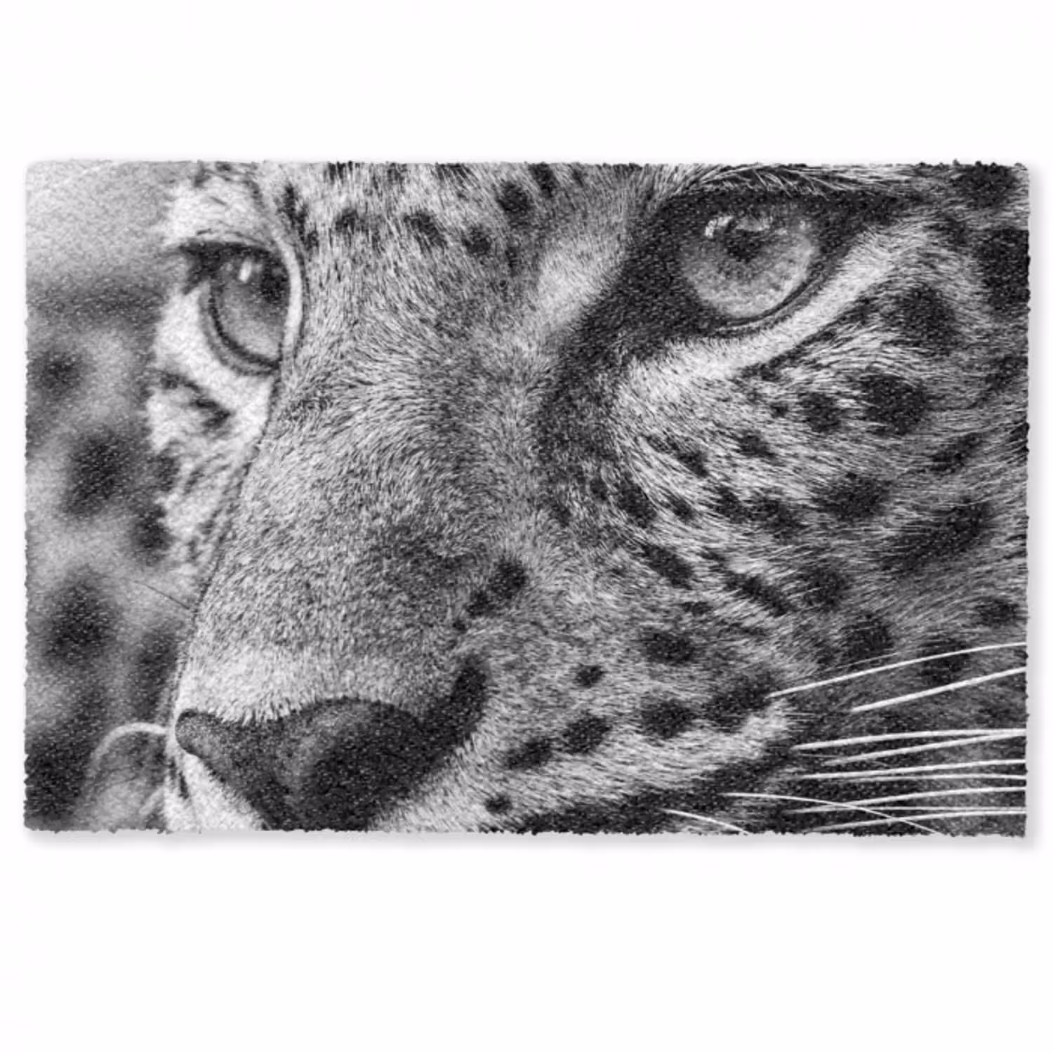 Fußmatte - Leopard - Schwarz - Weiß - Auge