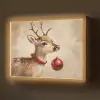 Kerst - Hert - Gewei - Kerstbal - Rendier Light Box met batterij (Wandlamp) middel -z3d_website