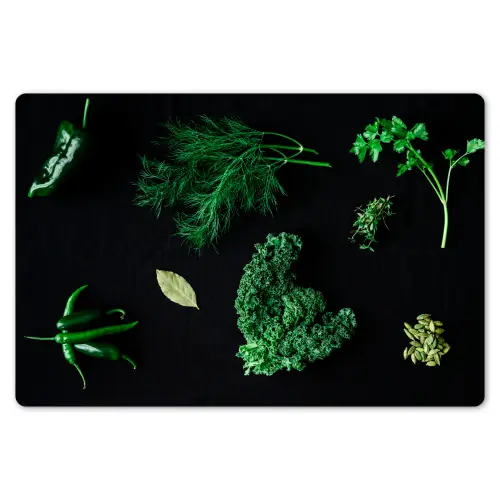 Specerijen en kruiden op zwarte achtergrond Placemat vinyl groot -zzsfeer1_Kitchenyeah-website