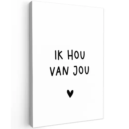 Quotes - Ik hou van jou - Spreuken Tuinposter op houten frame 2 cm dik klein -3d