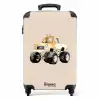 Gele monstertruck op een beige achtergrond NBS - Handbagage koffer - Volwassenen Unisex middel -productfoto_recht