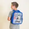 Ijsbeer - Kroon - Winter Kinderrugzak - Blauw middel -sfeer2