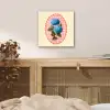 Bloemen - Blauw - Lijst - Bladeren aluminium wit klein -sfeer3