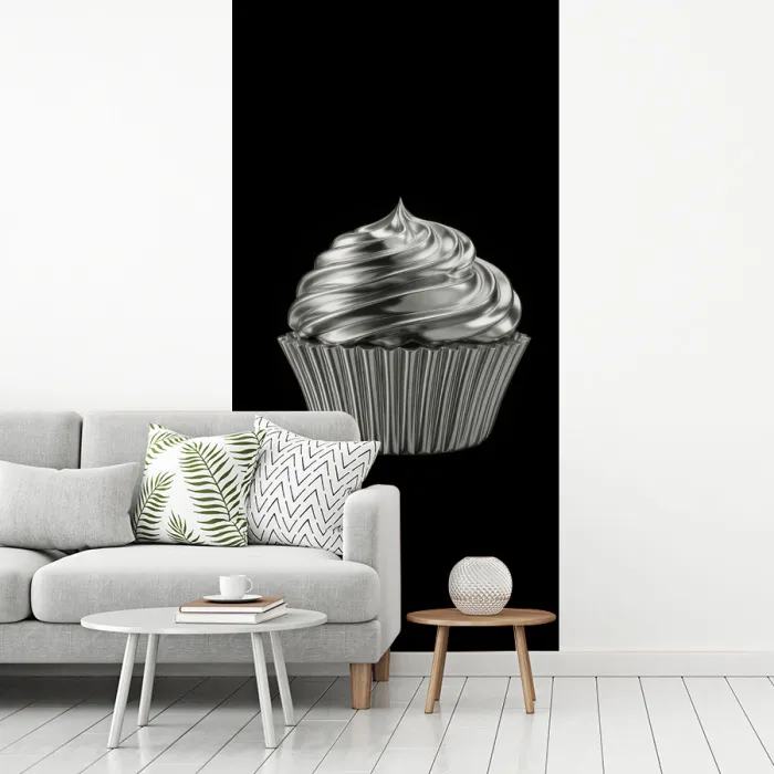Cupcake - Luxueus - Zilver fotobehang vinyl groot -woonkamer