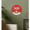 Illustratie - Kerstman - Rendieren - Rood Wandcirkel kunststof plaat 5mm dik klein -sfeer3