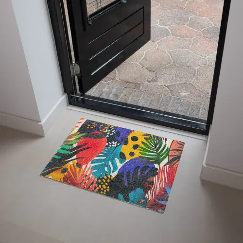Bladeren - Vormen - Abstract - Kleurrijk Deurmat klein -sfeer5