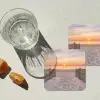 Zonsondergang - Strand - Zand onderzetter kurk middel -sfeer4