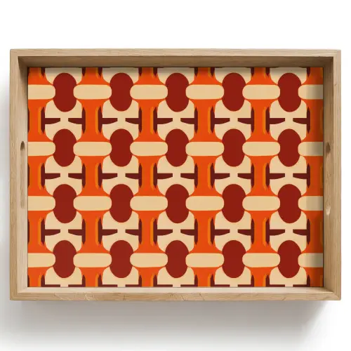 Geometrisch - Retro - Oranje Dienblad Rechthoek middel 911 -z3d_shopping