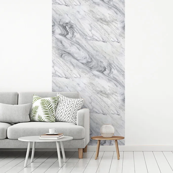 Wervelende - Grijsstructuur - Marmer - Wit fotobehang vinyl groot 64 -woonkamer