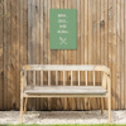 Grill - Groen - Zomer - Quote Tuinposter op houten frame 2 cm dik klein -sfeer4